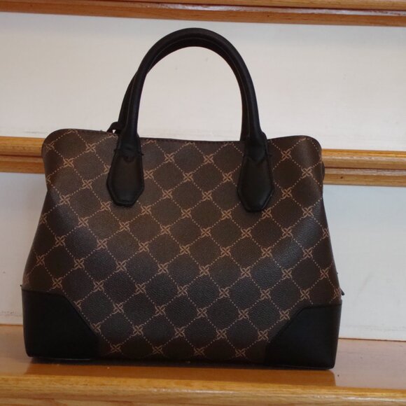 Nine West Brown Brooklyn Jet Set Satchel Brown Black Tote VERY GOOD CONDITION! - Picture 2 of 9